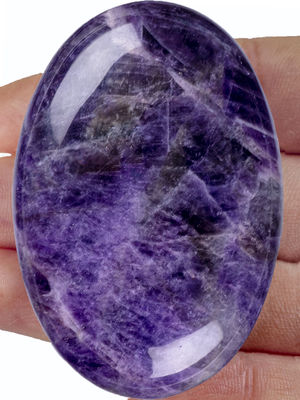 Natuurlijk gepolijst Amethyst Palmsteen Amethyst Pocket Gemstone Amethyst Worry Stone Voor stressverlichting Huisversiering