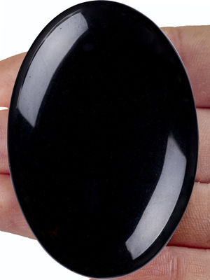Natuurlijke gepolijste zwarte Obsidian Palmsteen Zwarte Obsidian Pocket Worry Edelsteen Voor het verminderen van stress Huisversiering