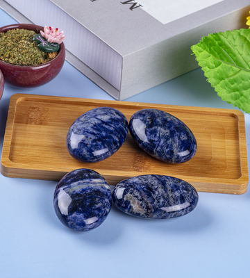 Natuurlijke gepolijste Sodalite Palm Stone Sodalite Pocket Gemstone Sodalite Worry Stone Voor stressverlichting Huisdecoratie