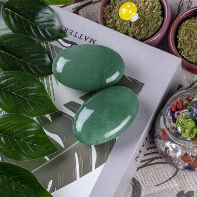 Natuurlijke gepolijste groene Aventurine Palmsteen Groene Aventurine Pocket Worry Edelsteen Voor stressvermindering Huisversiering