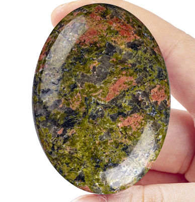 Natuurlijke gepolijste Unakite Palmsteen Unakite Pocket Gemstone Unakite Worry Stone Voor stress ontspanning Huisversiering