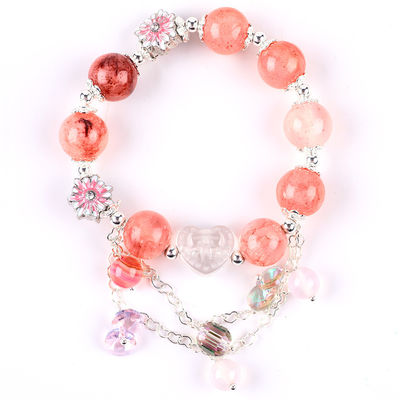 12mm Afghanistan Jade kwarts Hart Houtsnijwerk Kristallen Ketting Cirkel Perlen Armband