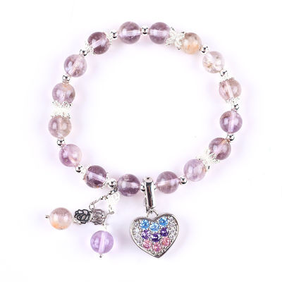 Handgemaakte lavendel Azeztulite Natuursteen Perlen Armband Als Geschenk