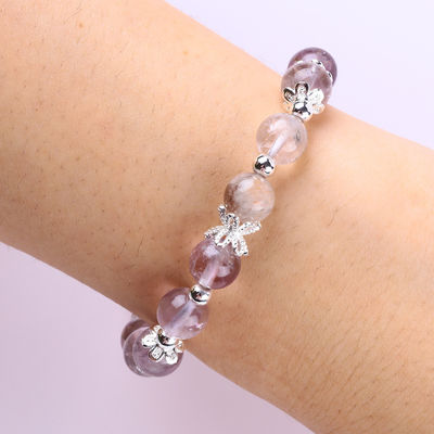 Handgemaakte lavendel Azeztulite Natuursteen Perlen Armband Als Geschenk