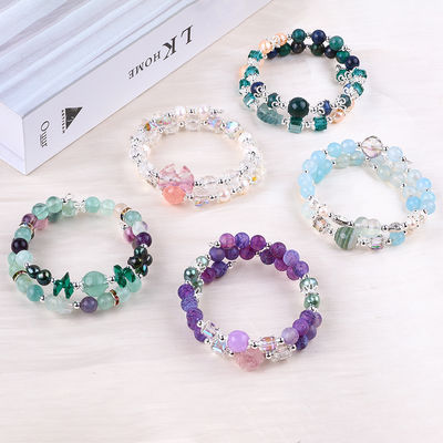 Unicorn Carving Verstelbaar 2 laag Azurite Steen Kristal Armband
