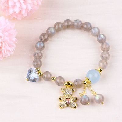 Labradorite / Amethyst Natuurlijke edelsteen Armband Verminder negatieve energie