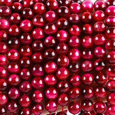 8mm Roze Rood Tiger Eye Edelsteen Genezend Roze Kristallen Steen Perlen Voor Juwelen maken