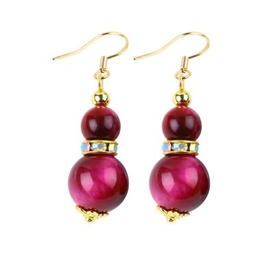 10 mm edelsteen kraalhangende kwarts kristal oorbellen OEM ODM