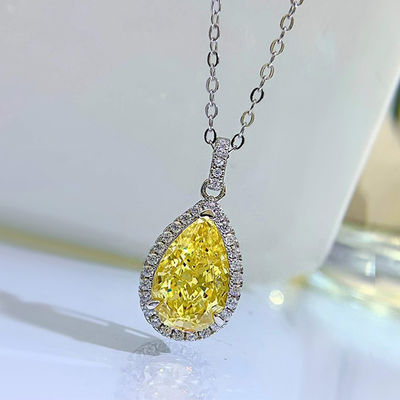 Geel edelsteen decoratie waterdruppel hanger halsketting mode zircon sieraden