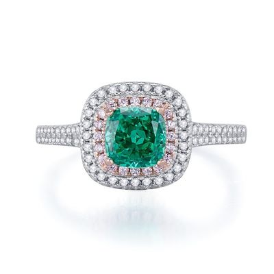 Groene vierkantvormige edelsteen Zircon trouwringen voor vrouwen