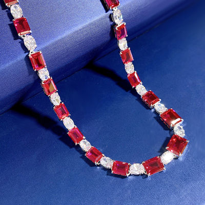 Luxe bruids ketting met roze / groene edelstenen ketting voor bruiloft en cadeau