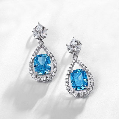 Stijlvolle 925 Sterling zilver roze edelsteen ovale halo oorbellen