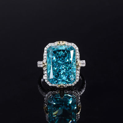 Paarse / Aqua Blauwe / Gele edelsteen 925 Sterling zilver Zircon Bruidsverlovingsring