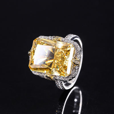 Paarse / Aqua Blauwe / Gele edelsteen 925 Sterling zilver Zircon Bruidsverlovingsring