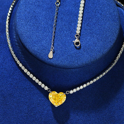 Elegant hart Aqua Blauw 925 Sterling Zilveren Hart Edelsteen Ketting