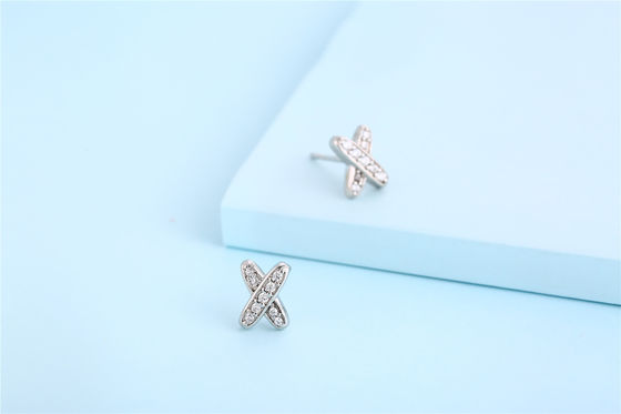 X Shape 925 Moissanite Stud oorbellen Sterling zilver sieraden