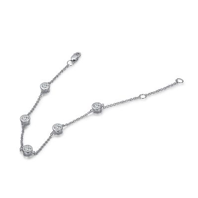 Glanzend Verhoogd 925 Sterling Zilver Moissanite Diamanten Armband Vrouwen