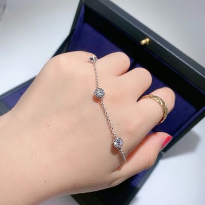 Glanzend Verhoogd 925 Sterling Zilver Moissanite Diamanten Armband Vrouwen