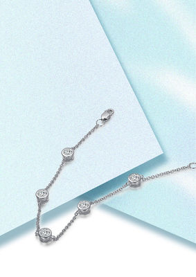Glanzend Verhoogd 925 Sterling Zilver Moissanite Diamanten Armband Vrouwen