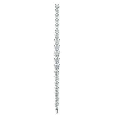 18K goud, tarwe-oor, moissanite tennis armband voor de verloving.