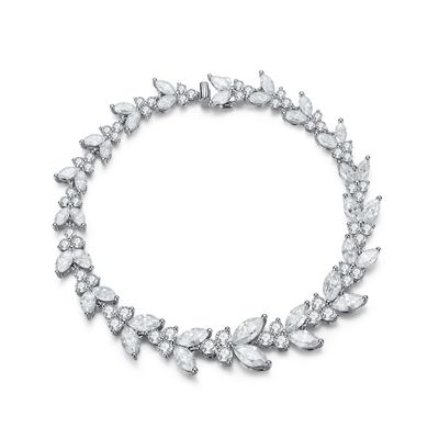 18K goud, tarwe-oor, moissanite tennis armband voor de verloving.