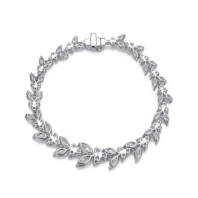 18K goud, tarwe-oor, moissanite tennis armband voor de verloving.