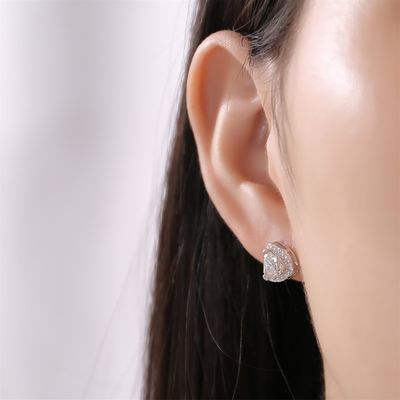 Moissanite 925 Sterling Silver Stud oorbellen Ondersteuning OEM ODM