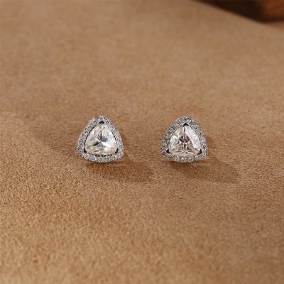 Moissanite 925 Sterling Silver Stud oorbellen Ondersteuning OEM ODM