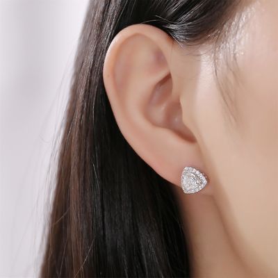 Moissanite 925 Sterling Silver Stud oorbellen Ondersteuning OEM ODM