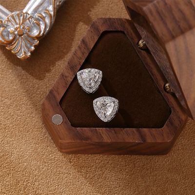 Moissanite 925 Sterling Silver Stud oorbellen Ondersteuning OEM ODM
