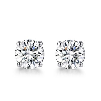 18k goud Moissanite Diamant stud oorbellen Witte goud ondersteuning Aanpassing