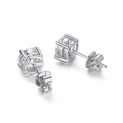 18k goud Moissanite Diamant stud oorbellen Witte goud ondersteuning Aanpassing