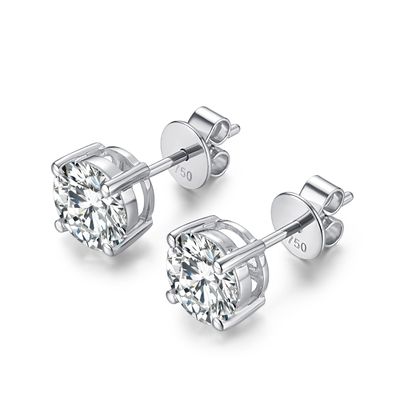 18k goud Moissanite Diamant stud oorbellen Witte goud ondersteuning Aanpassing