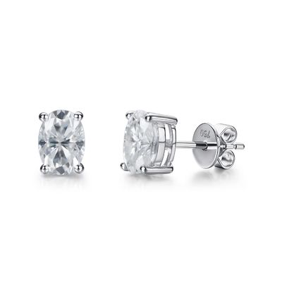 18k goud moissanite diamant ovale oorbellen studs voor cadeau