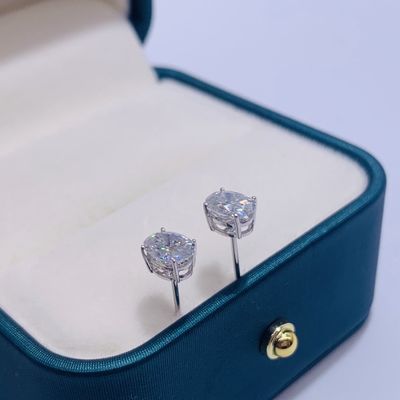 18k goud moissanite diamant ovale oorbellen studs voor cadeau