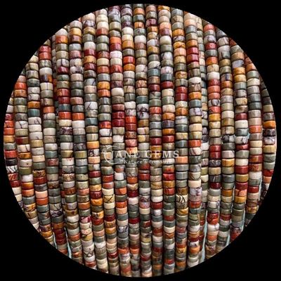Gems Bead Labradorite/Red Turquoise/Lapis Lazuli/Unakite Drum Shape Loose Bead Strands voor genezende energie
