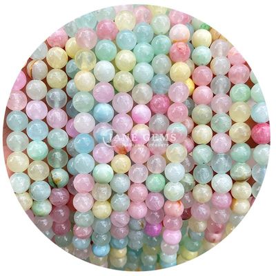 Groothandel Natuurlijke kristal edelstenen ronde kalcedoniekransen jade ronde losse kralen accessoires voor doe-het-zelf armband halsketting