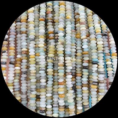 Natural Crystal Gemstone Rondelle Abacus Shape Amazonite Tiger Eye Loose Bead Strands voor Yoga Armbanden