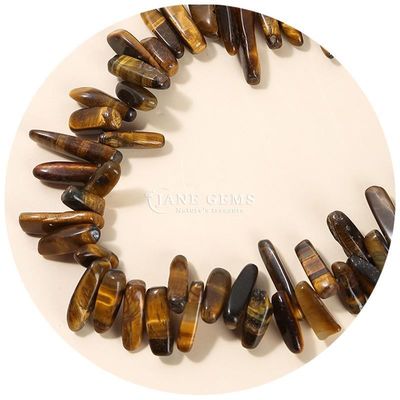Natuurlijke edelsteen Onregelmatige tandvorm Zonnestenen Tiger's Eye Chip Gravel Loose Bead Strands voor het maken van juwelen