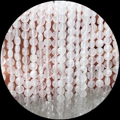 Platte vorm gevelsperlen Kristal edelsteen Ronde vorm Amethyst Roos kwarts losse perlen strengen voor doe-het-zelf sieraden maken