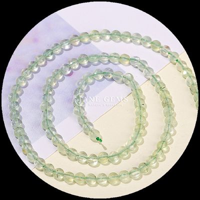 Platte vorm gevelsperlen Kristal edelsteen Ronde vorm Fluoriet Prehnite losse perlen strengen voor doe-het-zelf sieraden maken