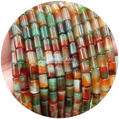 Groothandel Natuurlijke kristal edelstenen cilinderscherpe kralen gestreepte agaat cilinder losse kralen accessoires voor doe-het-zelf sieraden