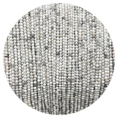Edelstenen Perlen Natuurlijk kristal Ronde vorm Kleine witte Jade Howlite Losse perlen strengen voor armbanden