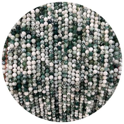 Edelstenen Perlen Natuurlijk kristal Ronde vorm Kleine Dalmatische jaspis Rubine Zoisite Losse perlen Strengen voor armbanden