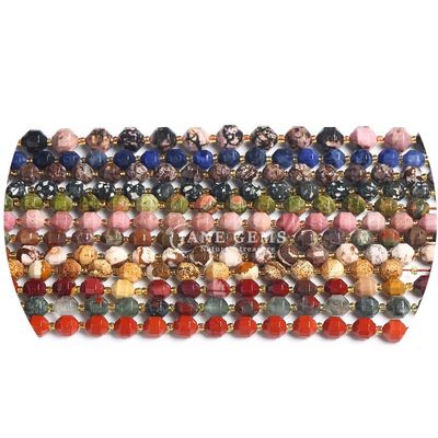 Groothandel Natuurlijke kristal edelstenen Olijfvormige kralen Gefacetteerde losse stenen kralen Accessoires Rhombus Kralen Spacer