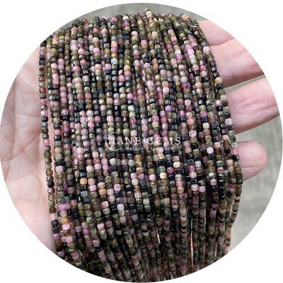 Groothandel Natuurlijke kristal edelsteen losse kralen Vierkante kubus losse kralen Amethyst Tourmaline Tiger Eye Bead voor sieraden