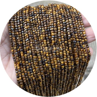 Groothandel Natuurlijke kristal edelsteen losse kralen Vierkante kubus losse kralen Amethyst Tourmaline Tiger Eye Bead voor sieraden