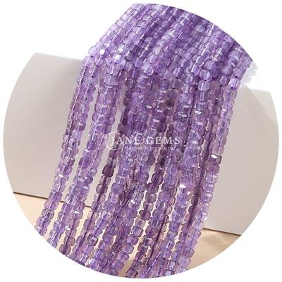 Groothandel Natuurlijke kristal edelsteen losse kralen Vierkante kubus losse kralen Amethyst Tourmaline Tiger Eye Bead voor sieraden