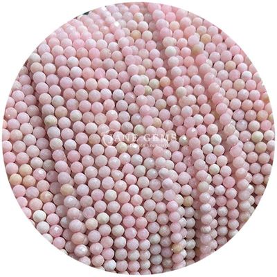 Aardbeienkwarts Roze opaal edelstenen kraal Natuurlijk kristal Ronde vorm Kleine losse kraalstrengen voor armbanden