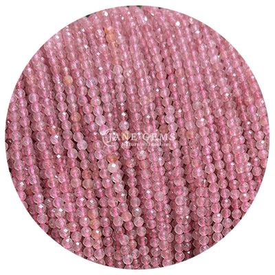 Aardbeienkwarts Roze opaal edelstenen kraal Natuurlijk kristal Ronde vorm Kleine losse kraalstrengen voor armbanden